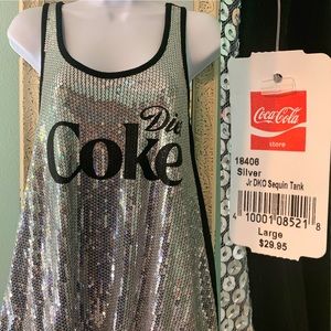 NWT Diet Coke Sequined Muscle Tee Shirt
